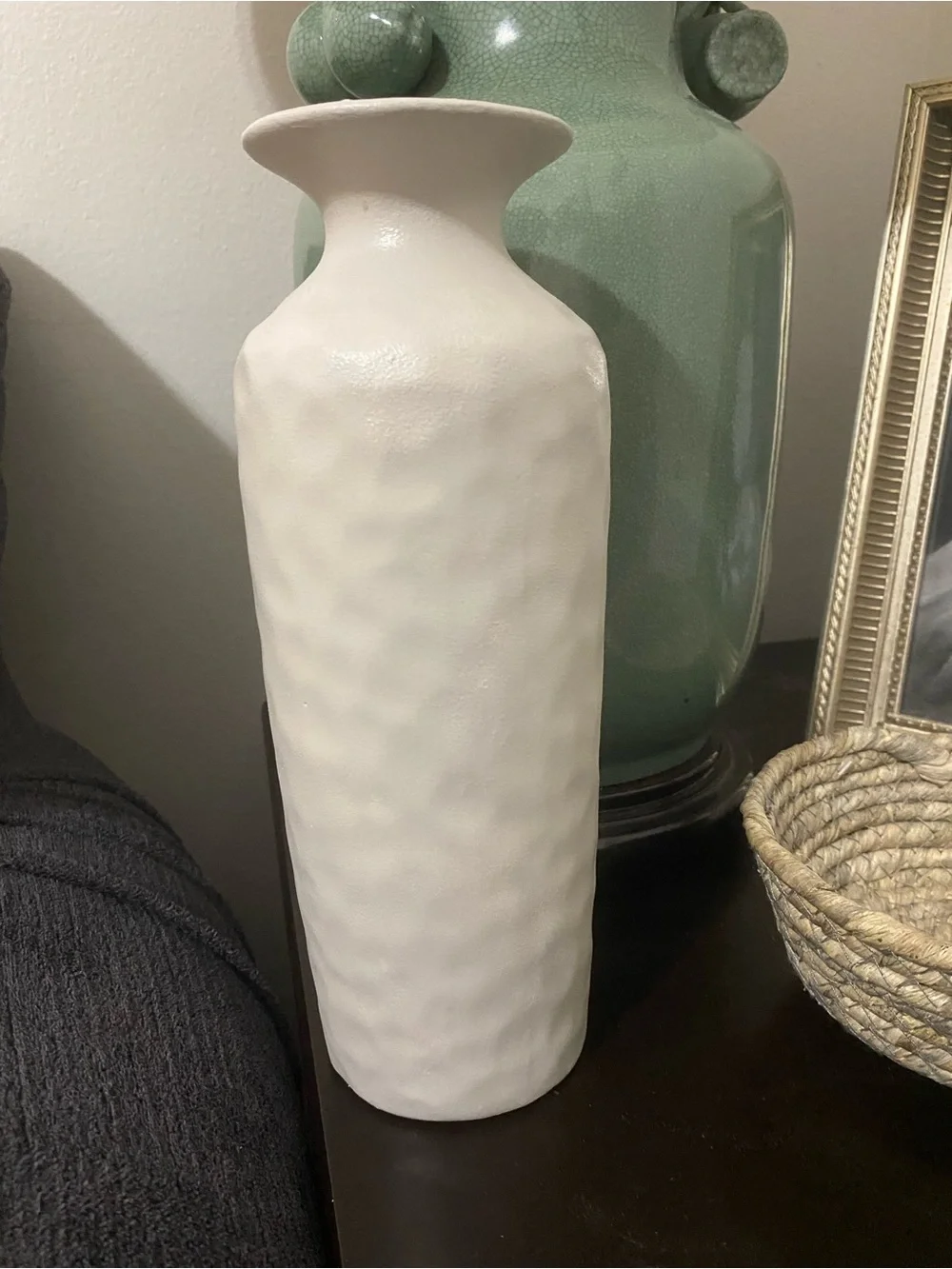 Neutral Greige Textured Terracotta Vase